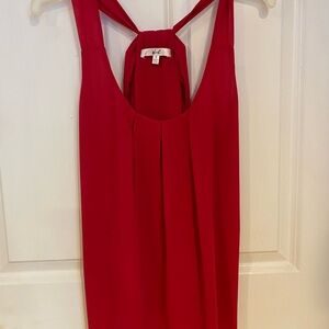 NORAH Vibrant Pink Backless Pleated Tank Top